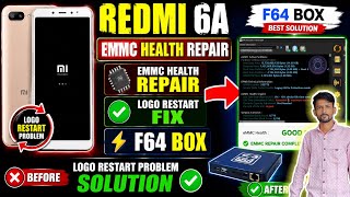 Redmi 6A Emmc Health repair Flash 64 box || Redmi 6a Logo Restart Problem Solution F64 box ✅