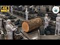 Inside the Europe's Largest factory: From Wood logs to Biochar (Full Process)