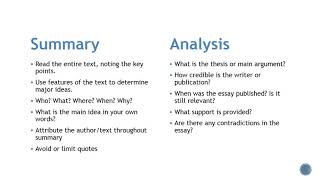 Summary vs analysis 2 20 revised