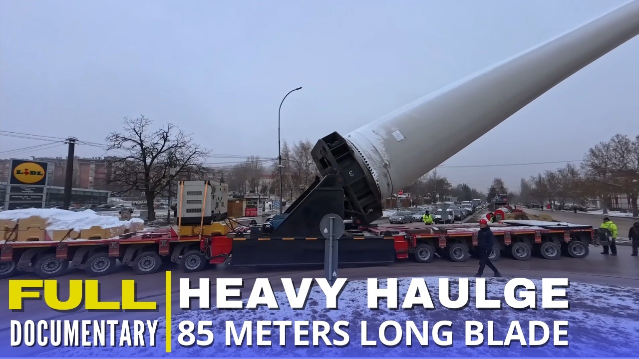 MEGA TRANSPORT MISSION - Moving an 85 m Long Blade Through Busy Intersections | Full Documentary