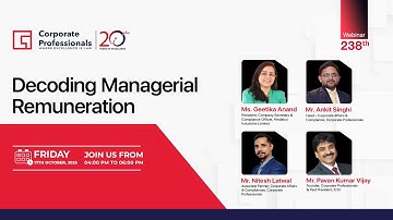 238th Webinar on “Decoding Managerial Remuneration”
