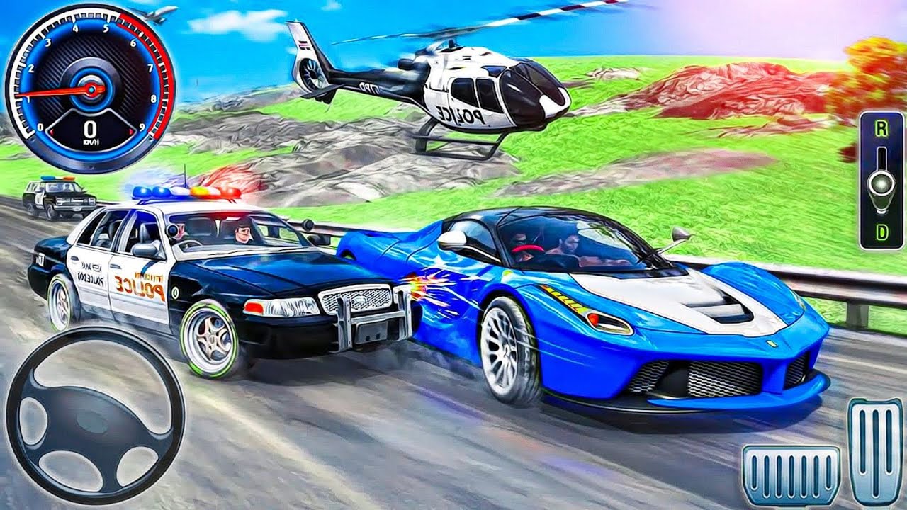 Offroad Police Car Driver Simulator 2023 - 4x4 Cop Jeep Chase Crime Driving - Android Gameplay