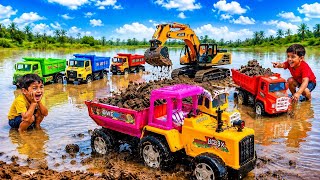 JCB 3DX Dumper Loading FAIL! Tractor Falls Into Water | Shocking Accident | Mahid khan | pt 77 