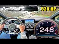 525hp mercedes amg a45 s posaidon is loud on a wet autobahn