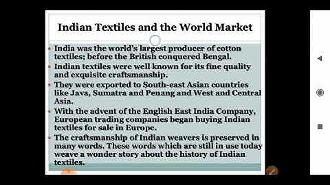 Indian Textiles and the World Market