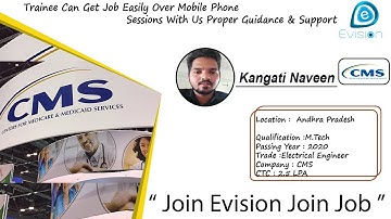 Congrats ,Naveen | Electrical Engineer | Salary 2.5 LPA | Vizag | Get Selected in "CMS IT SERVICES"