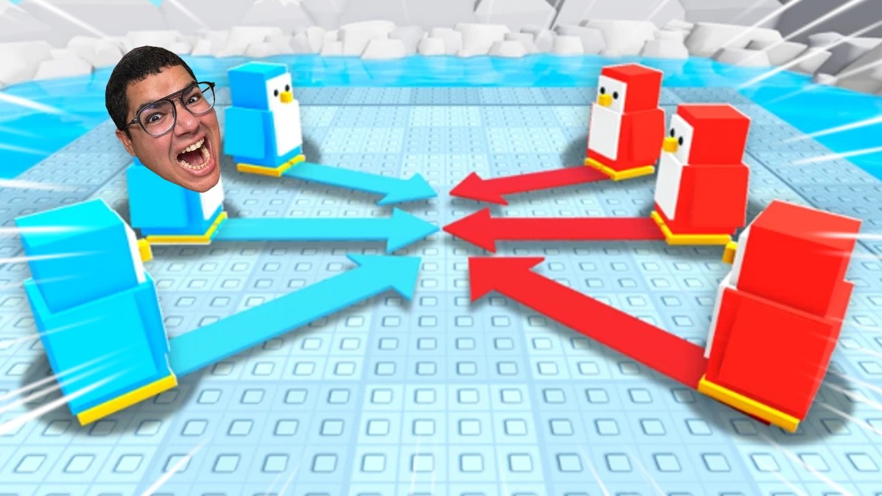 TIME VERMELHO VS TIME AZUL NO JOGO DO PINGUIM! (ROBLOX - KNOCKOUTS)