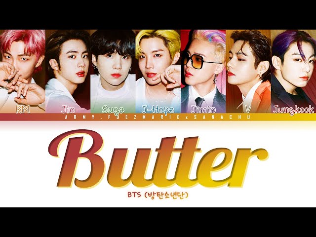 BTS Butter Hotter Remix Lyrics (방탄소년단 Butter 가사) [Color Coded Lyrics/Eng] Collab With Sanachu class=