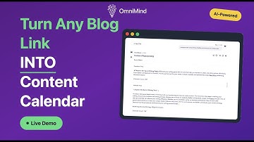 AI Agent That Turns Blog Links into Complete Content Calendar | Paste Link, Get a Bunch of Posts