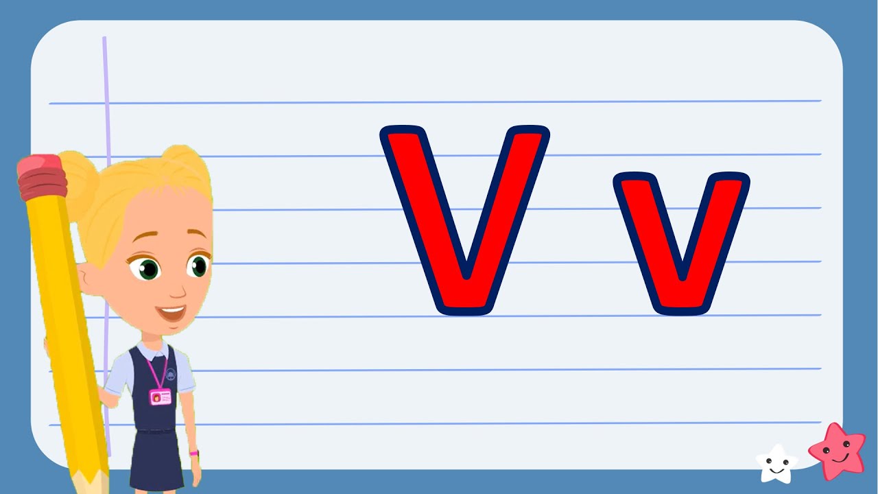 حرف (V) تعليم كتابة حرف (v) باللغة الانجليزية للاطفال | تعليم كتابة ...