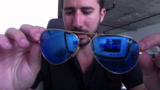 Ray Ban Rb 3025 112 4l Blue Mirror Polarized Aviators Review Youtube