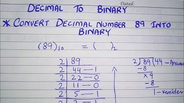 Decimal to Binary conversion | how we convert decimal numbers into binary  numbers in urdu and hindi