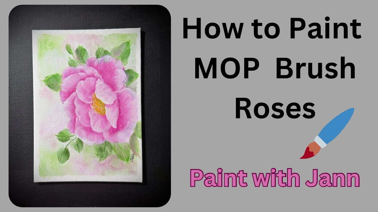 How to paint Mop Brush Acrylic Roses FolkArt Blending Gel Jann