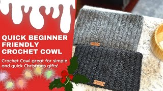 Quick Beginner Friendly Ribbed Crochet Cowl Pattern