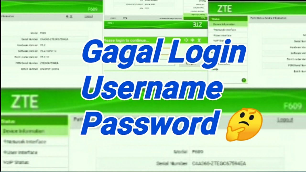 Informasi Terbaru Login Super User/Admin Username & Password WiFi ZTE Indihome - YouTube