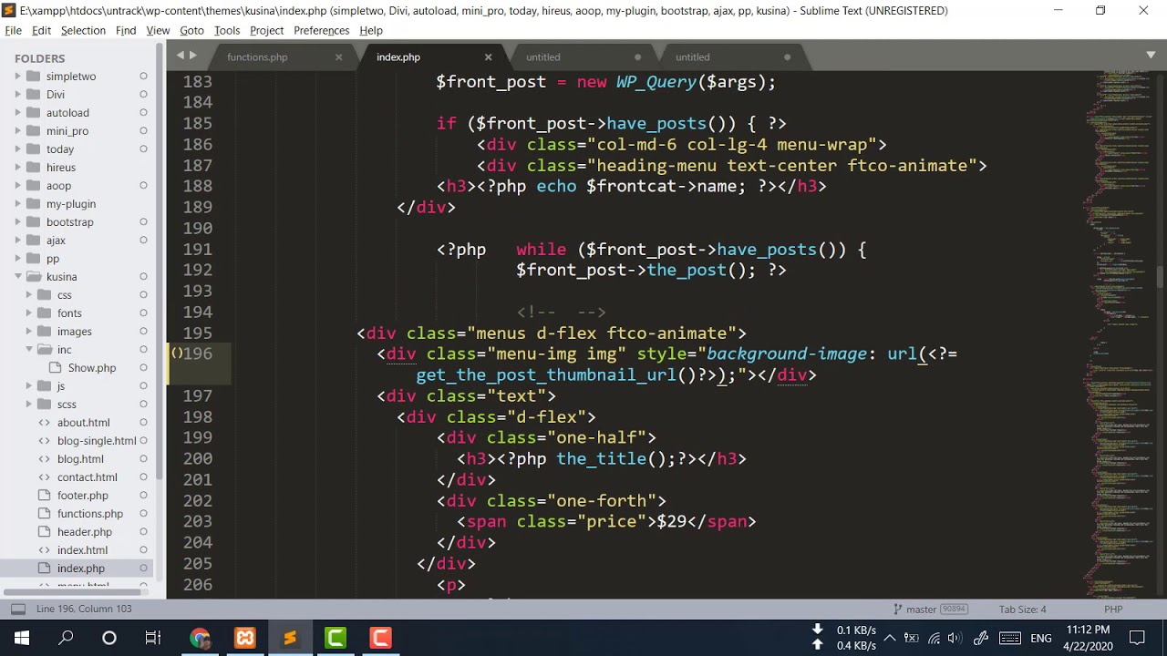WordPress Theme Development Part 10 show bg image and foreach without condition