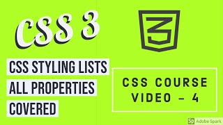 CSS STYLING LIST 2020 [ENGLISH-SUBTITLES] | CSS COURSE VIDEO-4