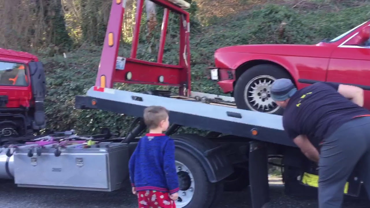 5 year old winching a car on a tow truck YouTube