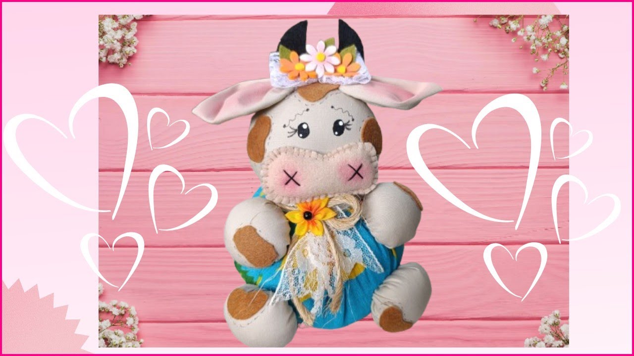 ARTESANATO PARA GANHAR DINHEIRO.PESO DE PORTA VAQUINHA DE FUXICO 💲💲💲