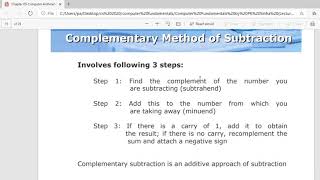 COMPUTER ARITHEMATIC-PART 2 BINARY SUBTRACTION