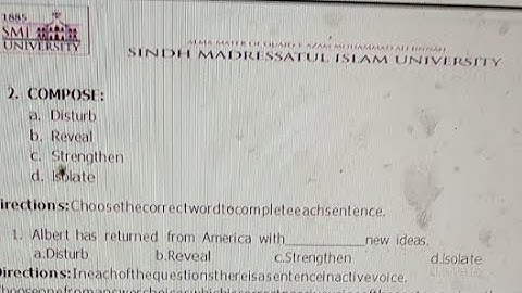 Smiu Sample Paper Solution