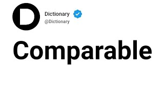 Comparable Meaning In English