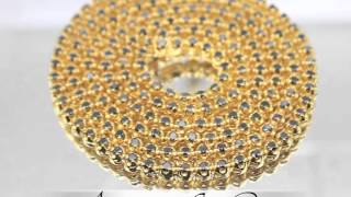 10K Yellow Gold Mens Black Diamond Tennis Chain 13.75 Ctw