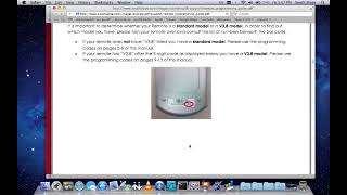 Programming an entone remote control