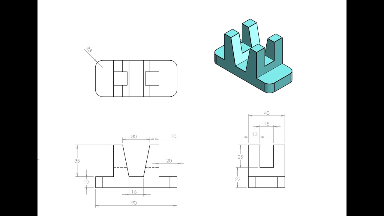 Solidworks practice 3D model 107 - YouTube