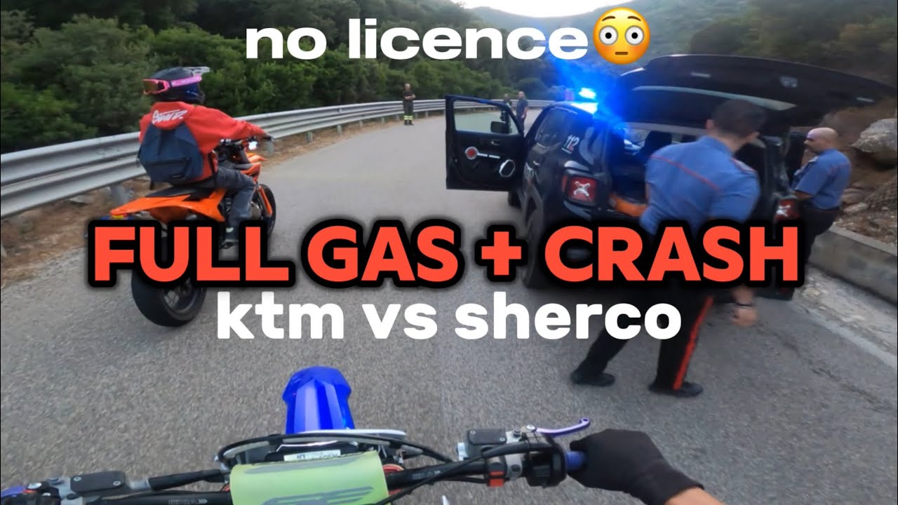 ktm sx 125 2025 vs sherco 125 | crash + police 
