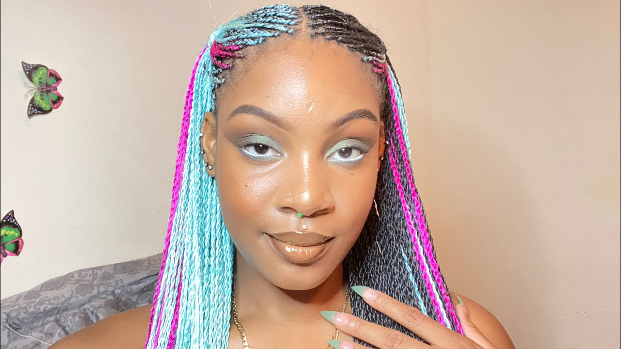 HALF&HALF COLORFUL ROPE TWIST 🖤💙💖 - YouTube