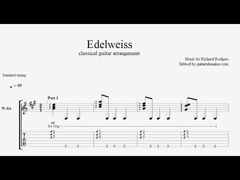 Edelweiss TAB - fingerstyle classical guitar tabs (PDF + Guitar Pro)