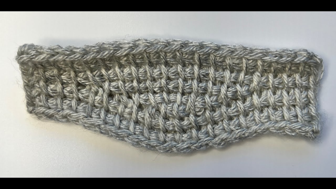 Tunisian crochet centre short rows - narrow to wide