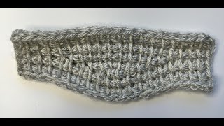 Tunisian crochet centre short rows - narrow to wide Guide