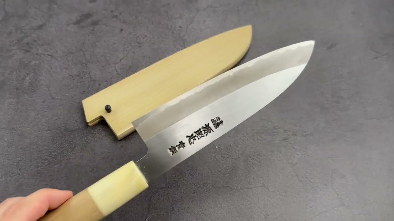 Mizuno Tanrenjo Akitada Honyaki Aogami #2  Santoku 165mm with SAYA