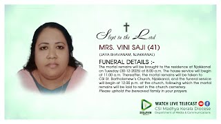 FUNERAL SERVICE | VINI SAJI (41) | 30.12.2025 | SERAPHIM MEDIA