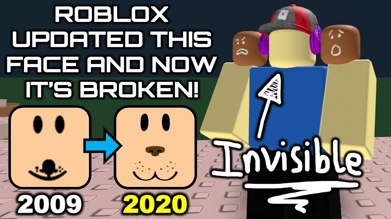 Invisible Face Glitch Roblox Updated This 2009 Face Youtube - roblox dog head id