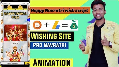 How to make Pro Navratri Wishing Script for Blogger earn money Unlimited | Navratri script | script
