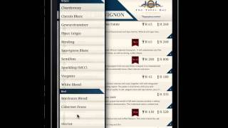 SAWi iPad Wine & Food Menu