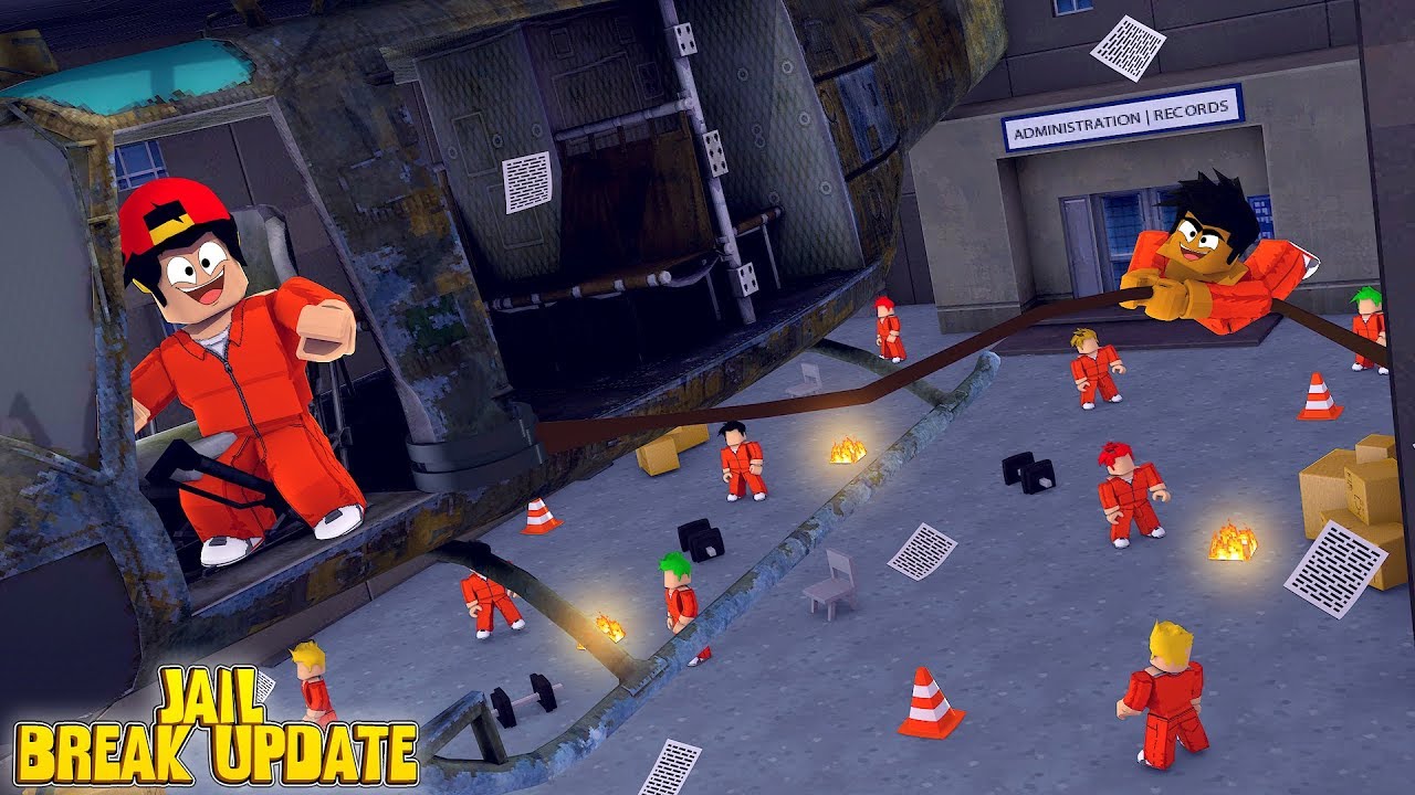 ROBLOX JAIL BREAK UPDATE - THE GREAT ESCAPE IN A MILITARY HELICOPTER!!