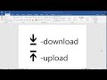 How to insert upload and download symbols in word
