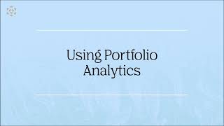 Portfolio Analytics in Nitrogen