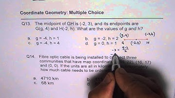 13 Midpoint and Distance Multiple Choice Coordinate Geometry