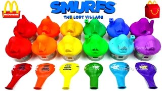 2017 Mcdonalds Smurfs Happy Meal Toys Balloons The Lost Village Movie 3 Full World Set Collection