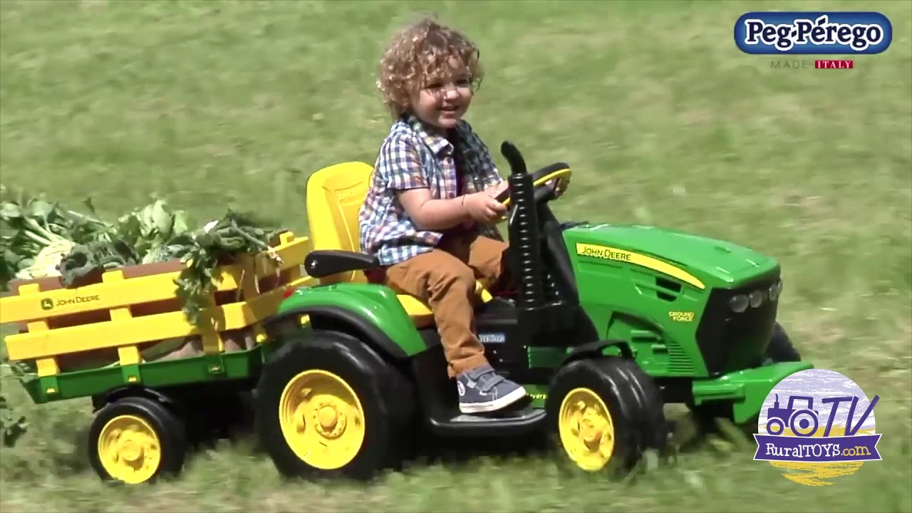 Tractor Eléctrico John Deere con Remolque para niños - PEG PEREGO 