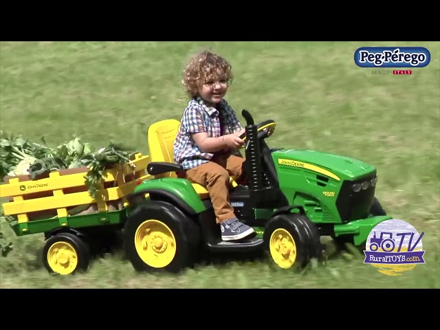 Tractor Eléctrico John Deere con Remolque para niños - PEG PEREGO