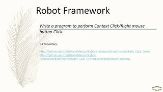 Robot Framework | Selenium | Context Click