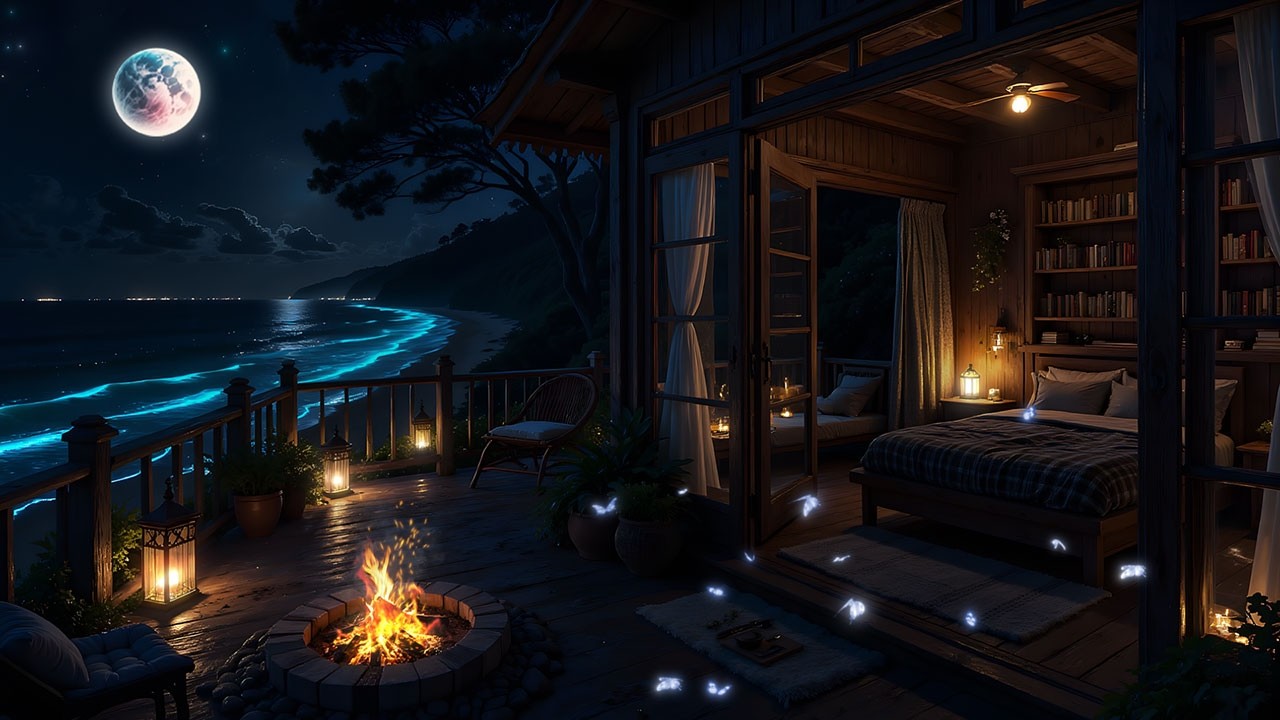 «Ночные Волны Безмятежности»: Расслабляющие Звуки Волн Ночью И Фортепиано Для Глубокого Сна И Мед...