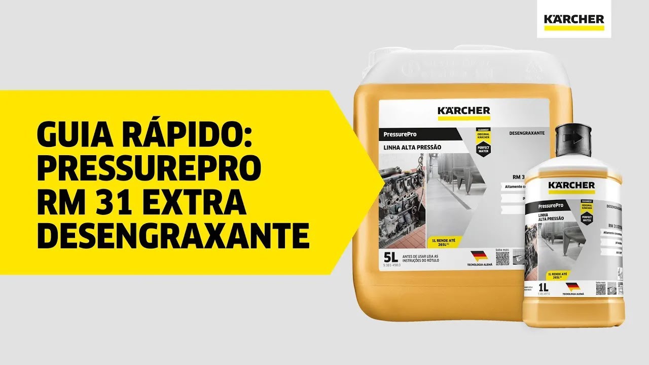 Guia Rápido - PressurePro RM 31 Extra Desengraxante [KÄRCHER] - YouTube