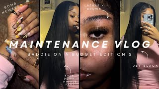 WINTER MAINTENANCE VLOG: Baddie on a Budget | New Nails, Wig Tips, Lash Fill + Brows | Vlogmas 1